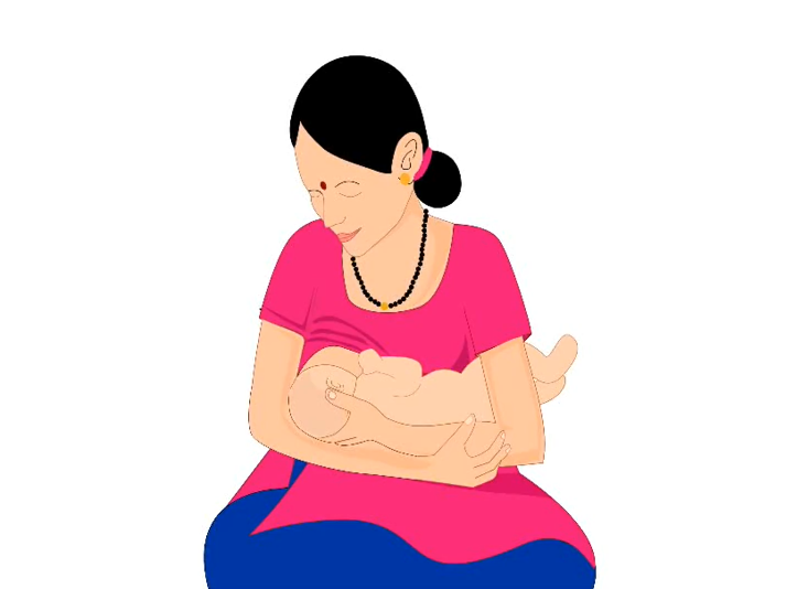Cross cradle hold for breastfeedingMarathi